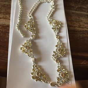 Zara rhinestone and white metal costume Neaklace